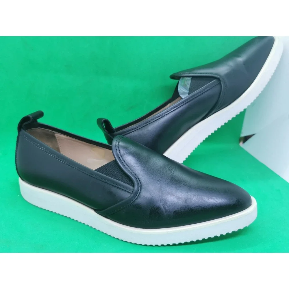 Everlane Women's Black Leather Slip On Platform Casual Size 7.5 Comfort Shoes